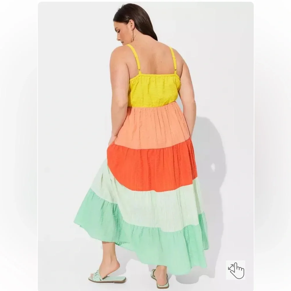 Torrid Maxi Challis Tiered Dress  Size 1 - Picture 3 of 9